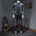 Custom Men Clothing Fashion Denim Jacket For Men Stylish Coats Jean Running Windbreaker Jacket - Image 5